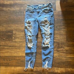 Eunina Ripped Blue Skinny Jeans
